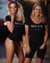 Load image into Gallery viewer, Miss Swimsuit UK fitted Black T-Shirt.