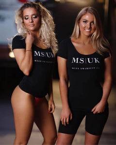 Miss Swimsuit UK fitted Black T-Shirt.